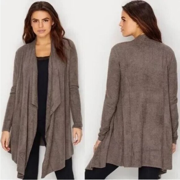 Barefoot Dreams Bamboo Chic Lite Calypso Wrap Womens 1X Open Cardigan Brown 436X - Picture 1 of 11